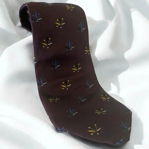 TINO COSMA Mens Silk MCM Starburst Necktie, Made in Italy, Purple Burgundy Color
